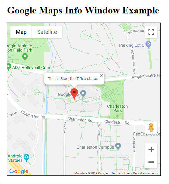 Google Map with info window