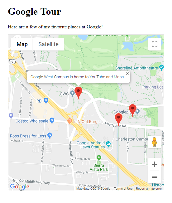 Google Map with multiple markers