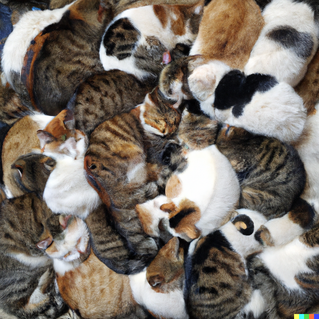 poorly generated pile of cats