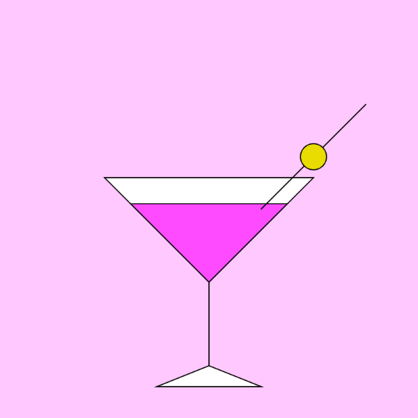 p5.js sketch of a martini glass