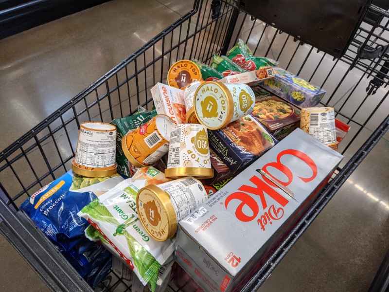 cart of groceries