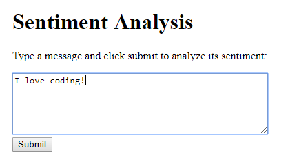 sentiment analysis form