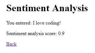 sentiment analysis result