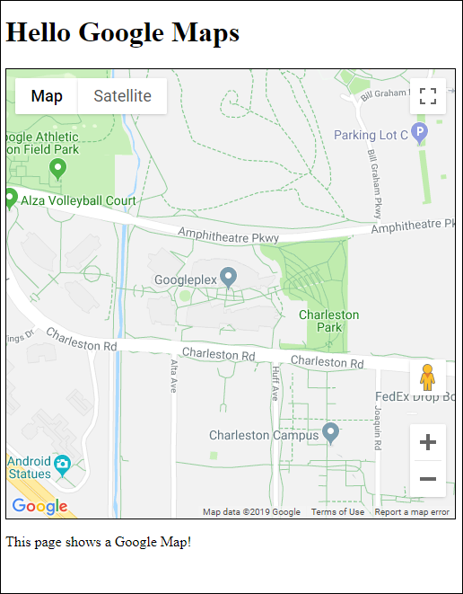Google Map in webpage