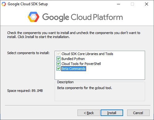 Google Cloud SDK installer