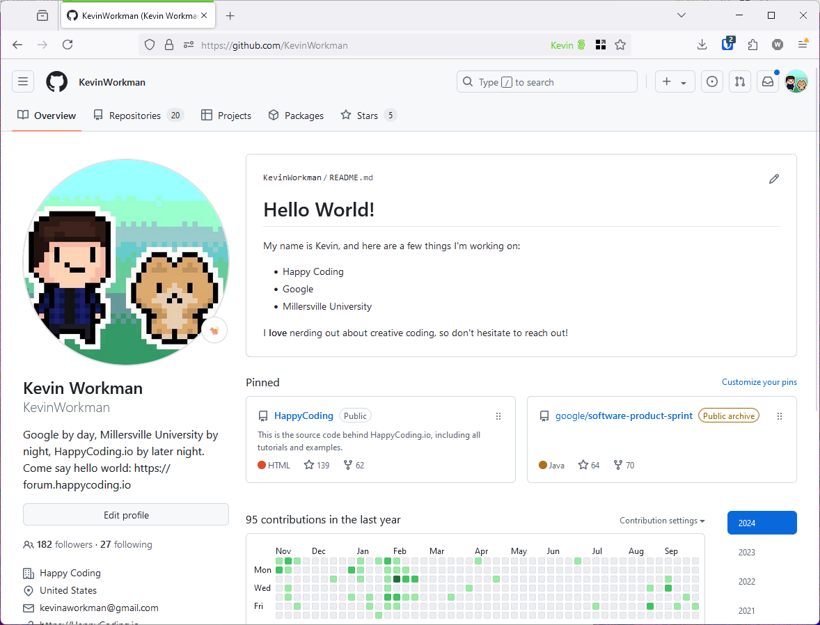 Updated GitHub profile