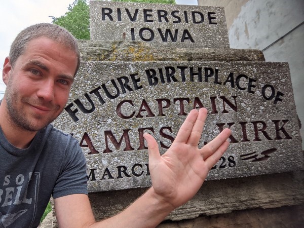 Me in Riverside Iowa, future birthplace of captain James Kirk