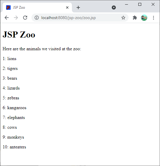JSP zoo