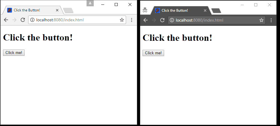 button clicking web app two user sessions