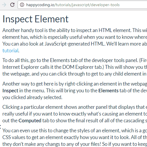 inspecting element demo gif