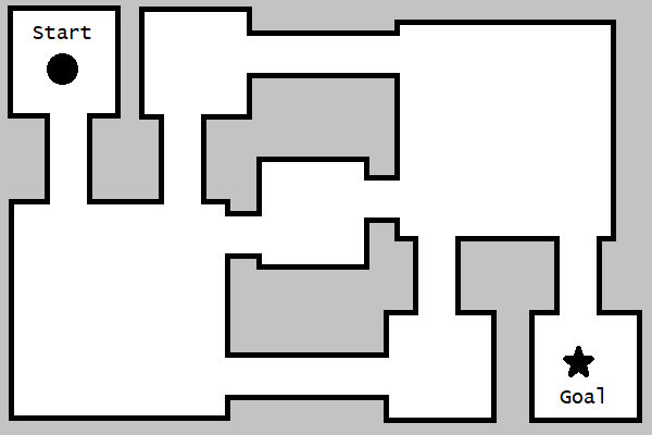 rooms connected by hallways