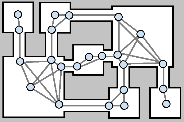 graph overlaying room map