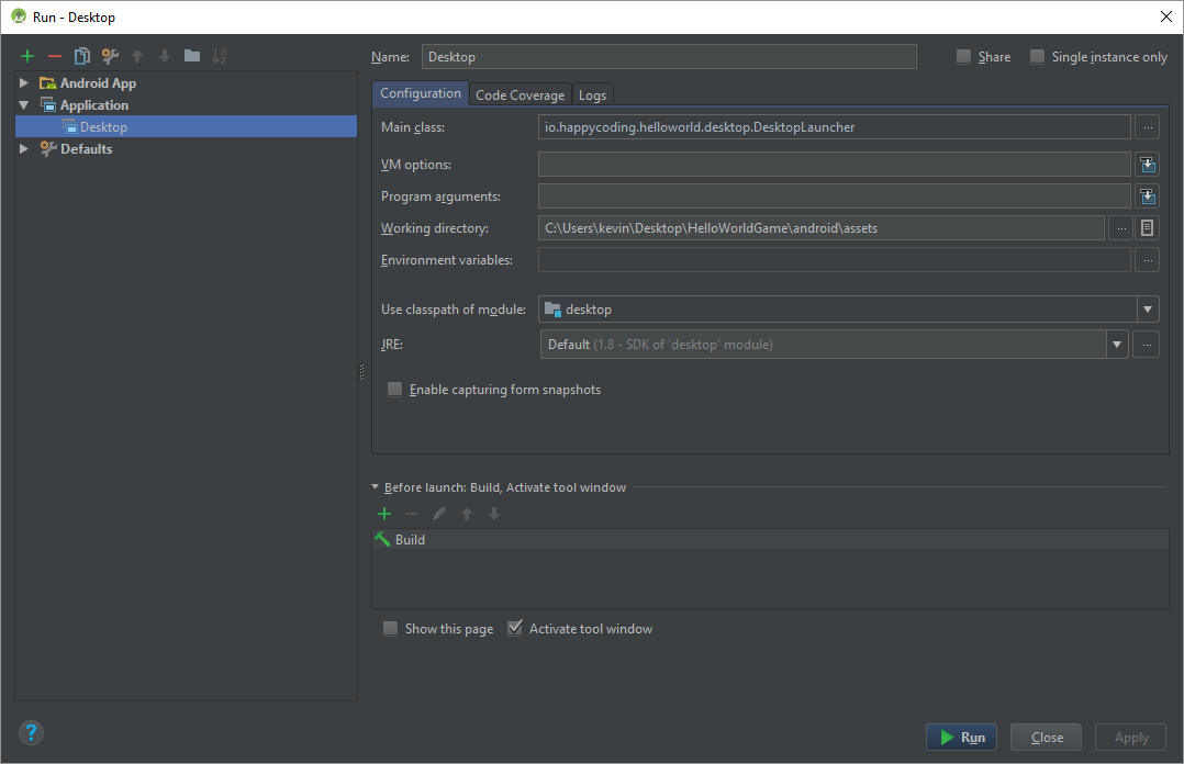 Android Studio settings