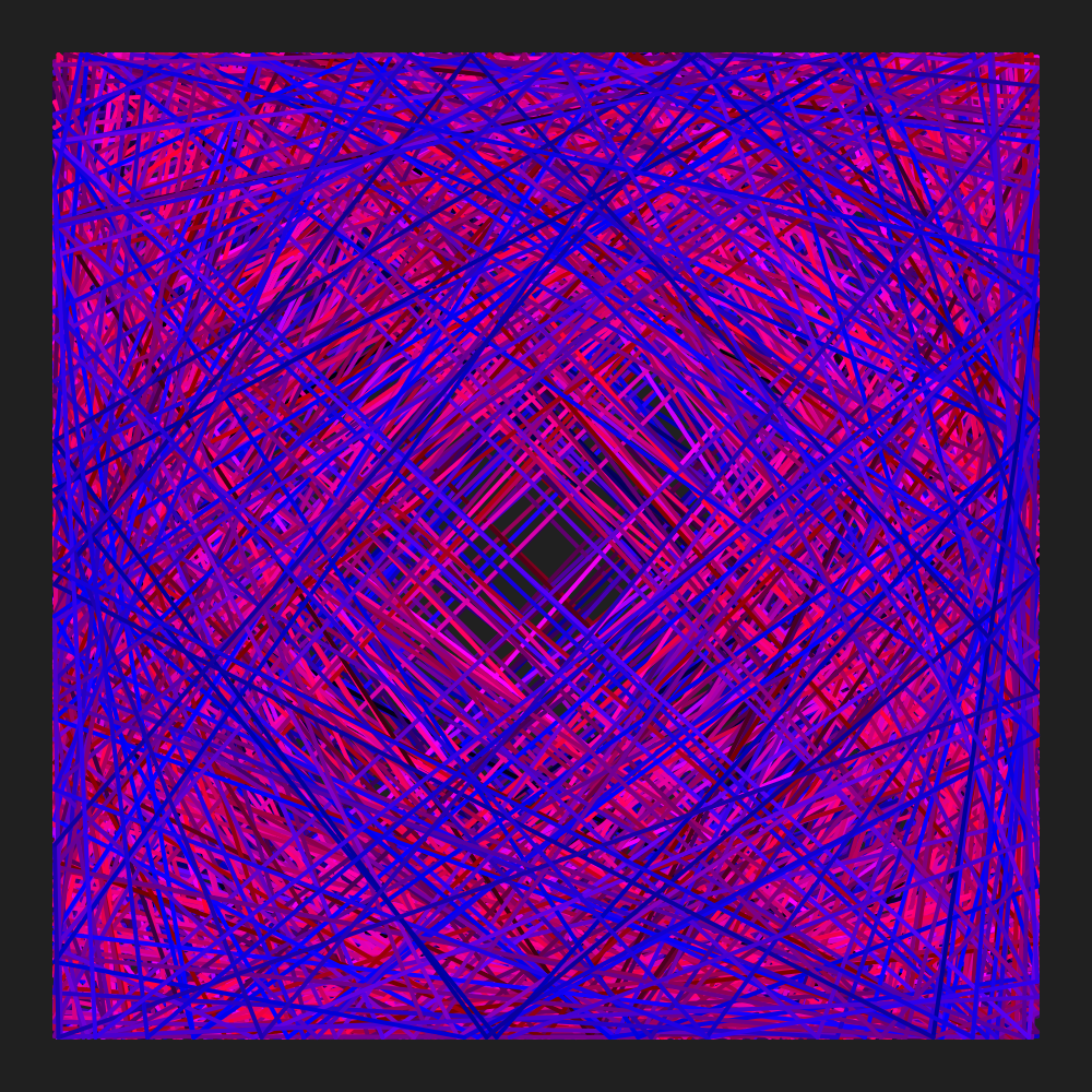 square filled with red and blue lines
