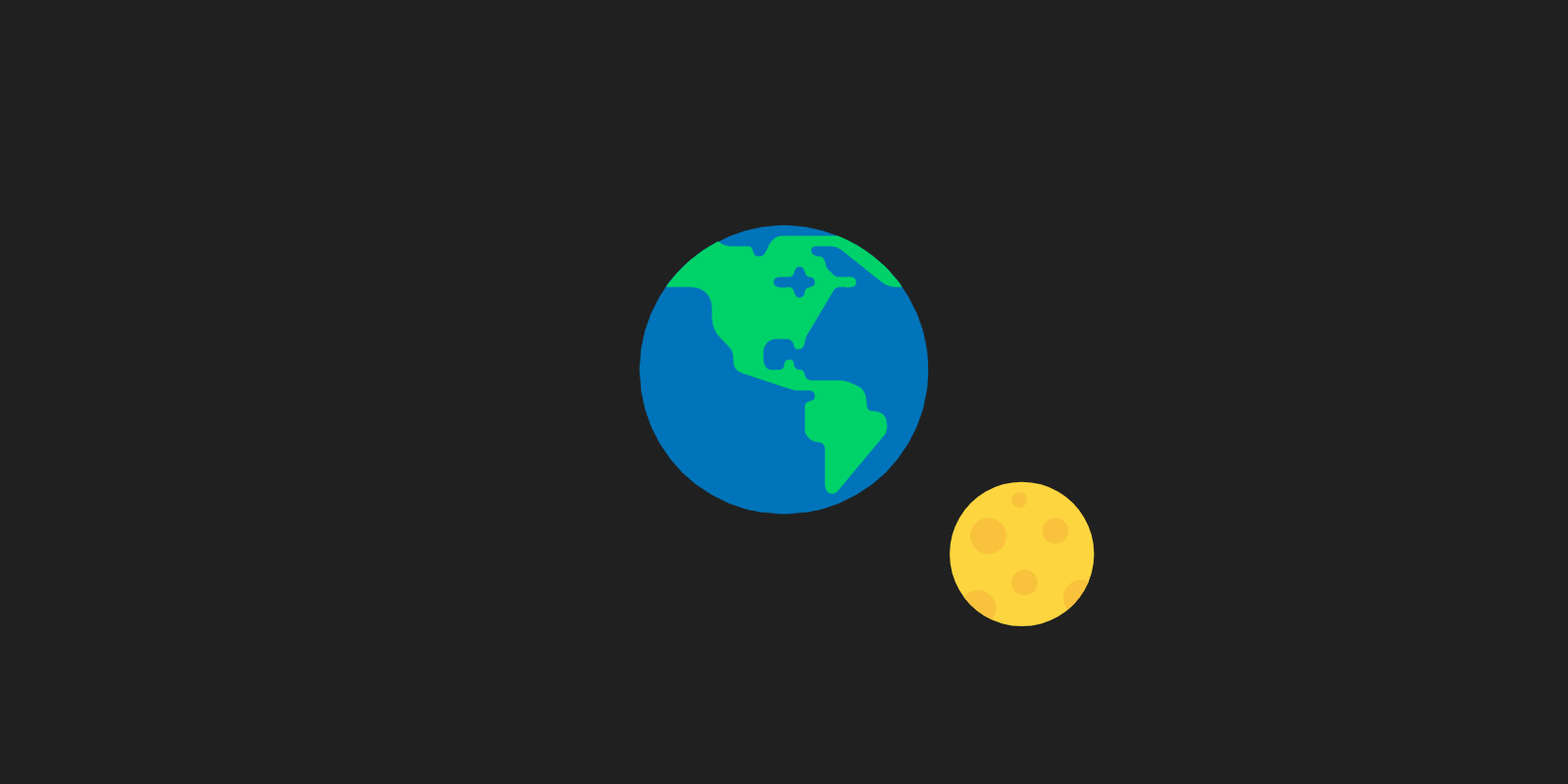 Earth Moon Emoji Orbit