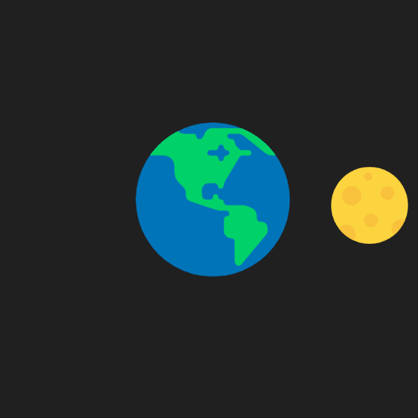 emoji moon orbiting emoji earth