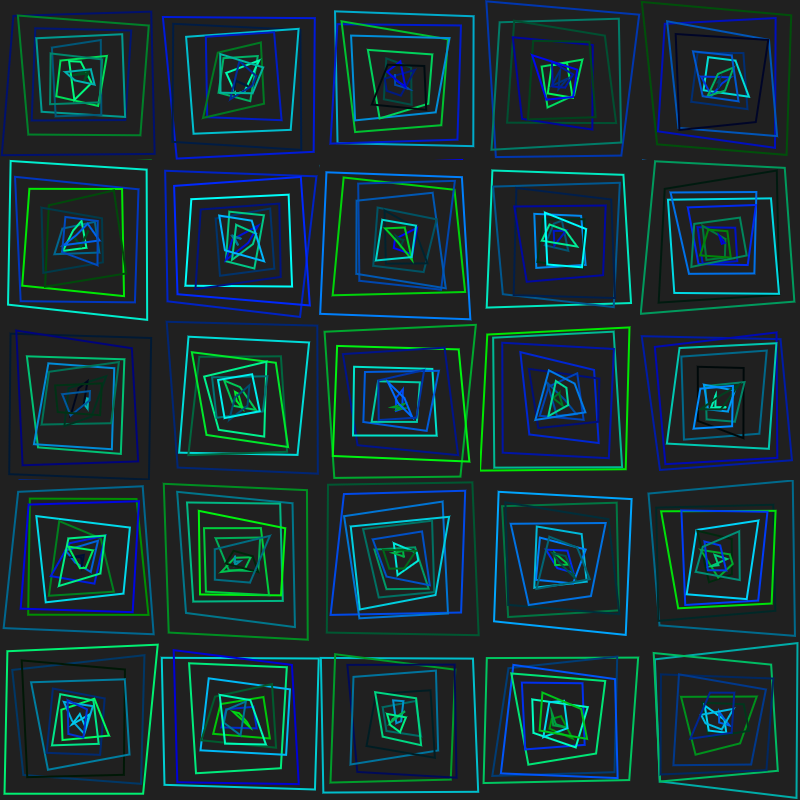 Blue and green squares