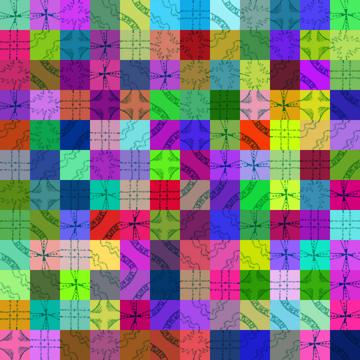 small randomly colored truchet tiles