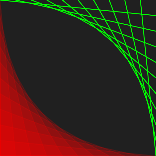 red curved grid