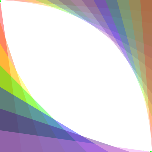 rainbow curved grid
